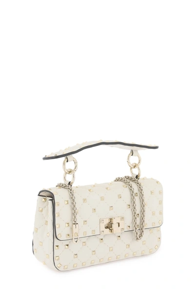 Shop Valentino Garavani Rockstud Spike Small Handbag Women In White