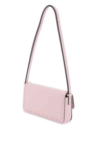 Shop Valentino Garavani Rockstud23 East-west Leather Shoulder Bag Women In Pink