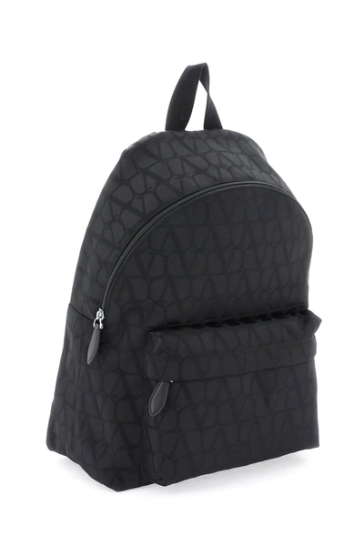 Shop Valentino Garavani Toile Iconographe Backpack Men In Black