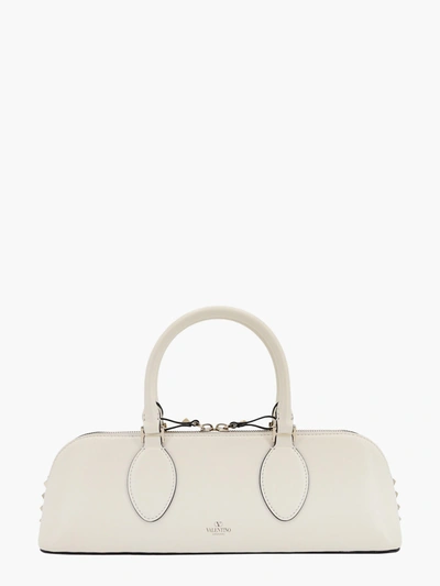 Shop Valentino Garavani Woman Rockstud E/w Woman White Handbags