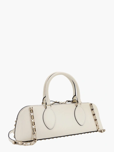 Shop Valentino Garavani Woman Rockstud E/w Woman White Handbags