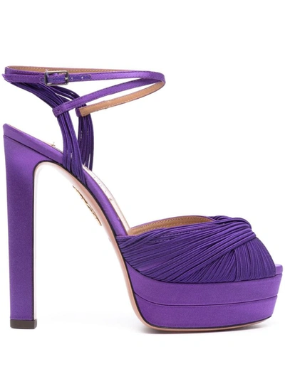 Shop Aquazzura Sandals In Purple