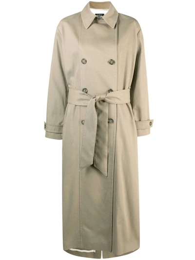 Shop Apc A.p.c. Trench Louise Clothing In Nude & Neutrals