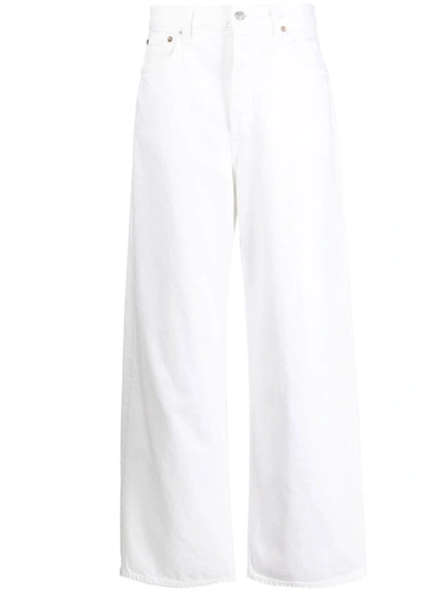 Shop Agolde Low Slung Baggy Clothing In White