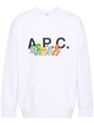 Shop Apc A.p.c. Sweat Pokémon The Crew H Clothing In White