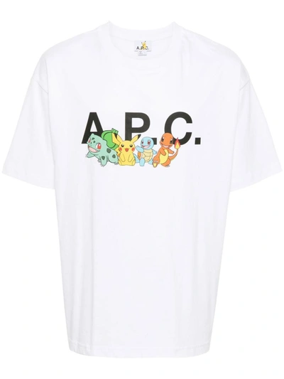 Shop Apc A.p.c. Tshirt Pokémon The Crew H Clothing In White