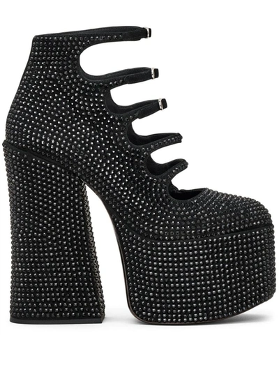 Shop Marc Jacobs The Kiki Rhinestone Ankle Boot Shoes In Black