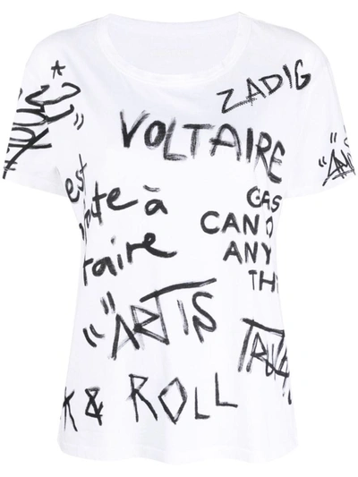 Shop Zadig & Voltaire Zadig&voltaire Marta Manifesto Tag Clothing In White