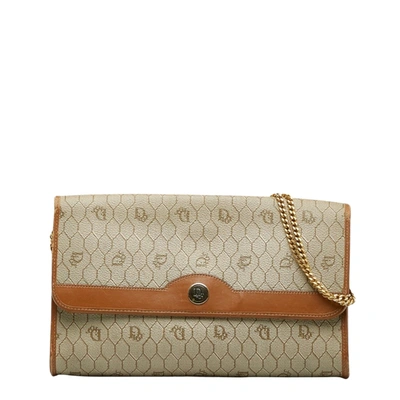 Shop Dior Trotter Beige Canvas Shoulder Bag ()