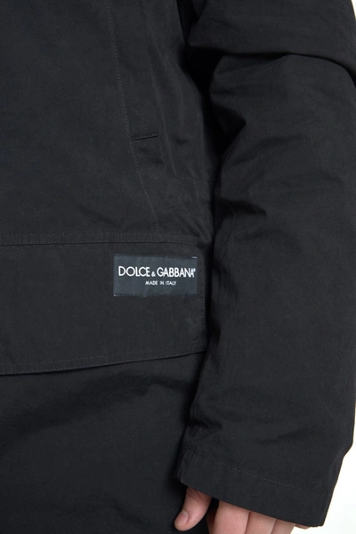 Shop Dolce & Gabbana Elegant Black Hooded Trench Men's Coat