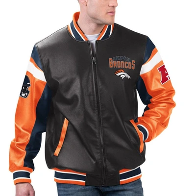 Shop G-iii Sports By Carl Banks Black Denver Broncos Full-zip Varsity Jacket
