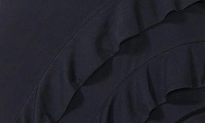Shop Afrm Siobhan Strapless Asymmetric Ruffle Dress In Noir