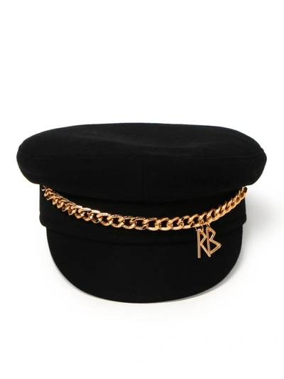 Shop Ruslan Baginskiy Chain-detail Baker Boy Hat In Black