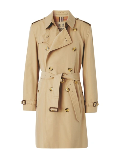 Shop Burberry Kensington Mid Trench Coat In Nude & Neutrals