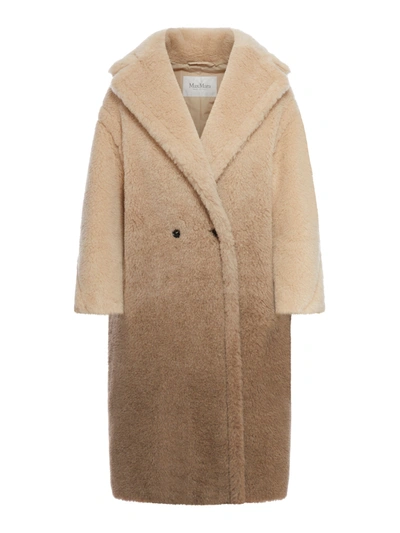 Shop Max Mara Teddy Bear Icon Coat In Wool And Alpaca In Nude & Neutrals