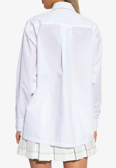 Shop Kenzo Boke Flower Crest Long-sleeved Shirt In White