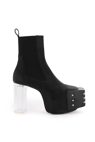 Shop Rick Owens Platform Heeled Ankle Boots Men In Black