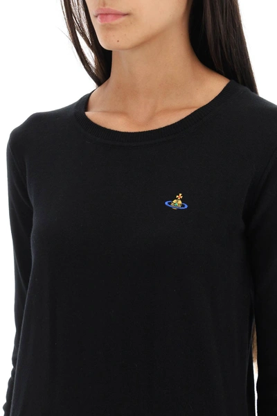 Shop Vivienne Westwood Embroidered Logo Pullover Women In Black