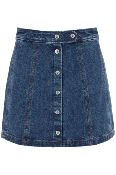 Shop Apc A.p.c. Poppy Denim Mini Skirt