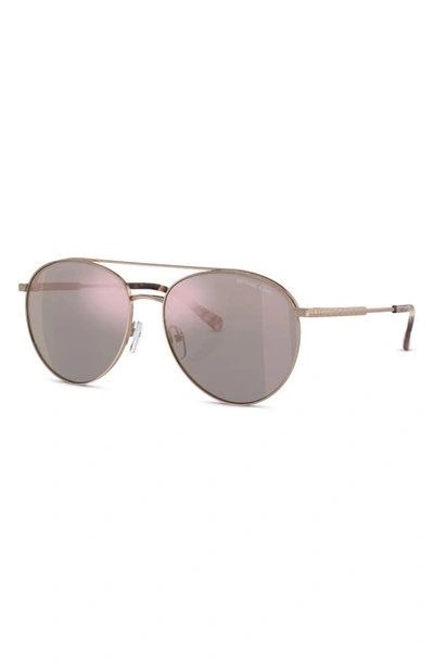 Shop Michael Kors Arches 58mm Pilot Sunglasses In Rose Gold