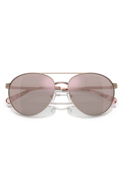 Shop Michael Kors Arches 58mm Pilot Sunglasses In Rose Gold