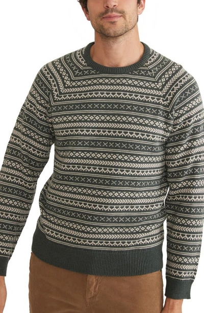 Shop Marine Layer Knox Fair Isle Sweater In Green Gables/ Oatmeal