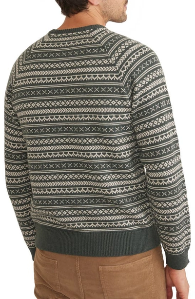 Shop Marine Layer Knox Fair Isle Sweater In Green Gables/ Oatmeal