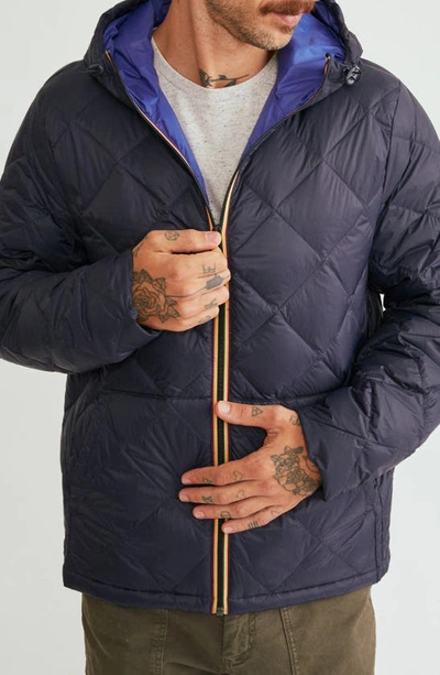 Shop Marine Layer Archive Midweight Quilted Hooded Jacket In Navy