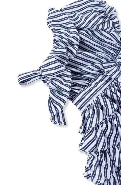 Shop Habitual Asymmetric Ruffle Dress In Stripe