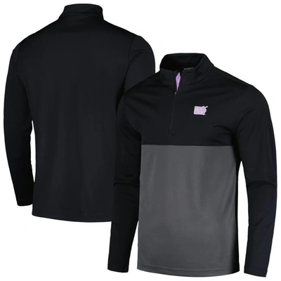 Shop Levelwear Black Nhl 2023 Hockey Fights Cancer Pursue Logo Quarter-zip Top