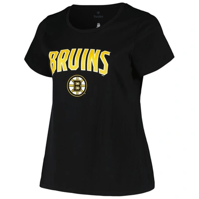 Shop Profile Black Boston Bruins Plus Size Arch Over Logo T-shirt