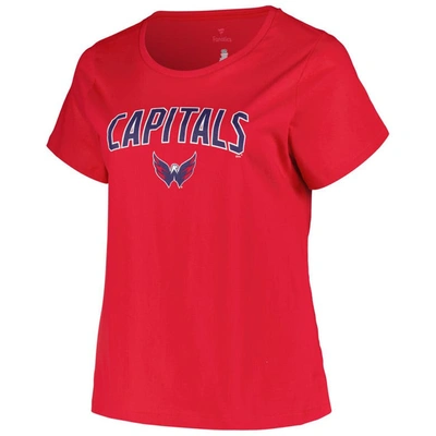 Shop Profile Red Washington Capitals Plus Size Arch Over Logo T-shirt
