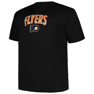 Shop Profile Black Philadelphia Flyers Big & Tall Arch Over Logo T-shirt