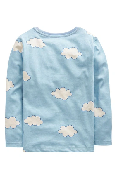 Shop Mini Boden Kids' Chenille Lettering Cloud Print Cotton T-shirt In Free As A Bird