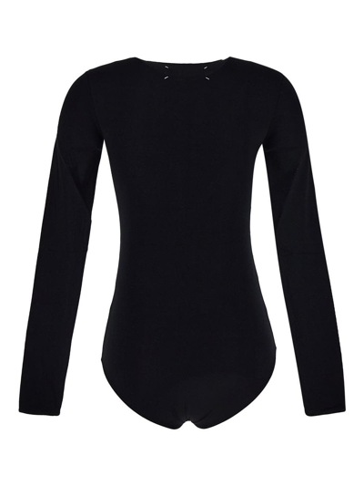 Shop Maison Margiela Technical Jersey Bodysuit In Black