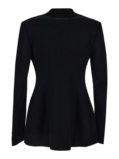 Shop Mm6 Maison Margiela Collarless Suit Jacket In Black