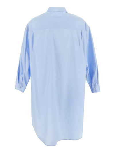 Shop Mm6 Maison Margiela Numeric Signature Shirt Dress In Blue