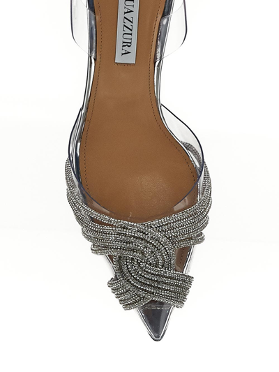 Shop Aquazzura Gatsby Sling Shoe In Metallic