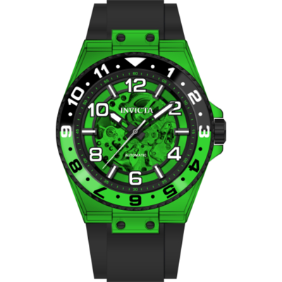 Shop Invicta Speedway Automatic Skeleton Green Dial Sprite Bezel Men's Watch 44390 In Black / Blue / Green / Skeleton