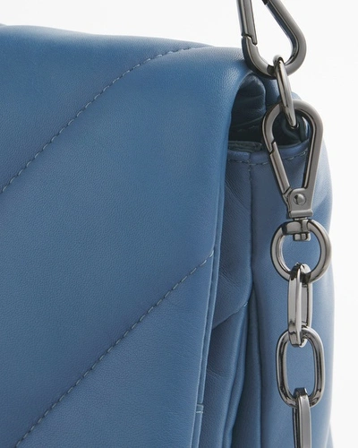 Shop Chico's Blue Quilted Bag In Blue Echo |
