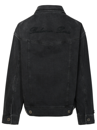 Shop Balmain Man Black Cotton Jacket