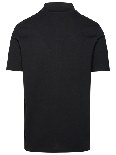 Shop Balmain Man  Black Cotton Polo Shirt