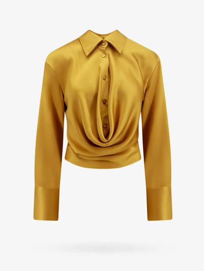 Shop Blumarine Woman Shirt Woman Gold Shirts