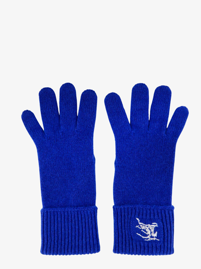 Shop Burberry Man Gloves Man Blue Gloves