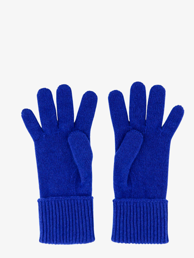 Shop Burberry Man Gloves Man Blue Gloves