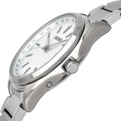 Pre-owned Seiko Selection Sbtm287 Titanium Sapphire Crystal Radio Solar Watch White Dial