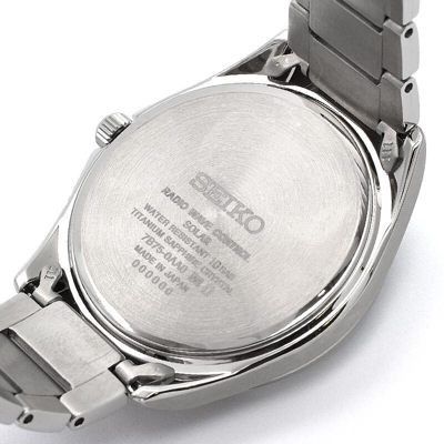 Pre-owned Seiko Selection Sbtm287 Titanium Sapphire Crystal Radio Solar Watch White Dial