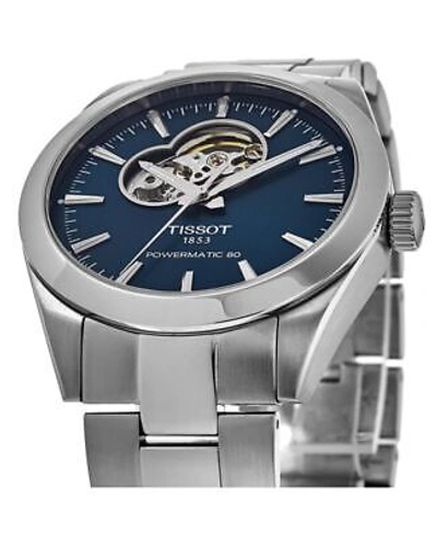 Pre-owned Tissot Gentleman Open Heart Automatic Blue Men's Watch T127.407.11.041.01