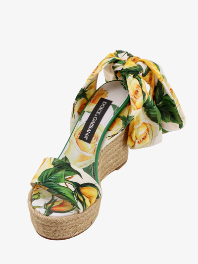 Shop Dolce & Gabbana Woman Wedges Woman Yellow Wedges