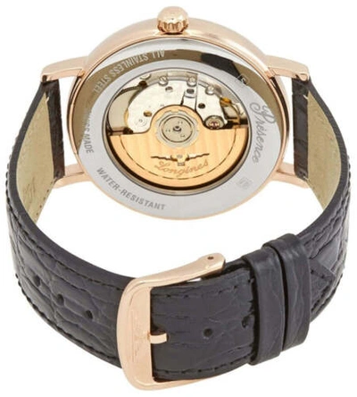 Pre-owned Longines Presence Automatic Rose Gold Pvd Leather Date Mens Watch L4.922.1.11.2